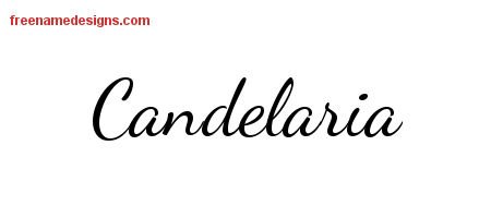 Candelaria Lively Script Name Tattoo Designs