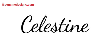 Celestine Lively Script Name Tattoo Designs