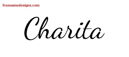 Charita Lively Script Name Tattoo Designs