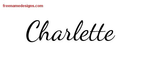 Charlette Lively Script Name Tattoo Designs