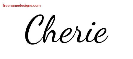 Cherie Lively Script Name Tattoo Designs
