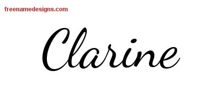 Clarine Lively Script Name Tattoo Designs