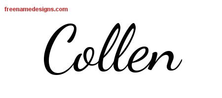 Collen Lively Script Name Tattoo Designs