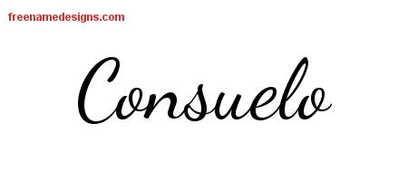 Consuelo Lively Script Name Tattoo Designs