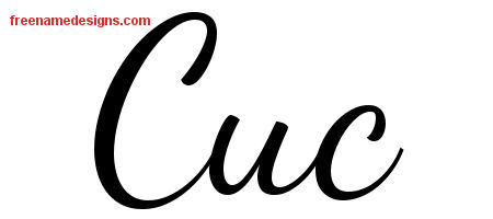 Cuc Lively Script Name Tattoo Designs