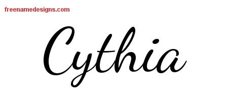 Cythia Lively Script Name Tattoo Designs