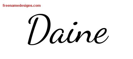 Daine Lively Script Name Tattoo Designs
