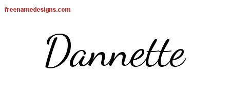 Dannette Lively Script Name Tattoo Designs