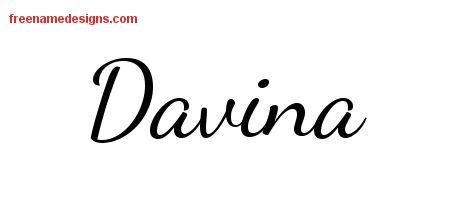 Davina Lively Script Name Tattoo Designs