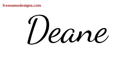 Deane Lively Script Name Tattoo Designs