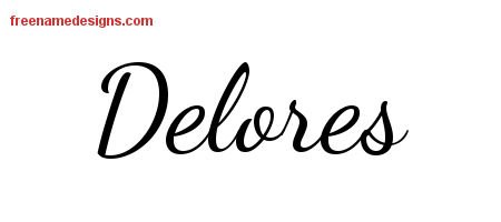 Delores Lively Script Name Tattoo Designs