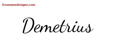 Demetrius Lively Script Name Tattoo Designs