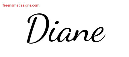 Lively Script Name Tattoo Designs Diane Free Printout - Free Name Designs
