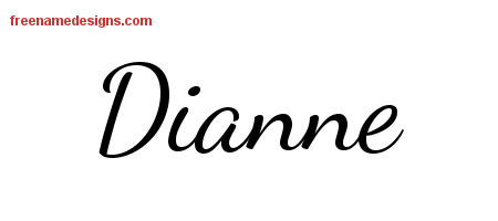 Lively Script Name Tattoo Designs Dianne Free Printout Free Name Designs