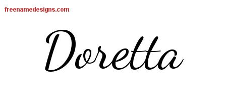 Doretta Lively Script Name Tattoo Designs