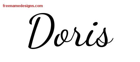 Doris Lively Script Name Tattoo Designs