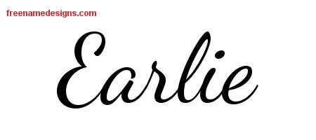 Earlie Lively Script Name Tattoo Designs