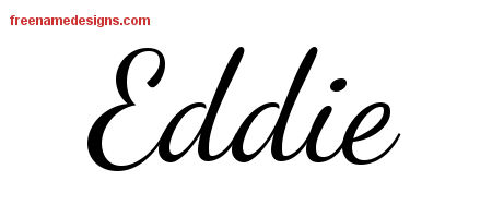 Eddie Lively Script Name Tattoo Designs