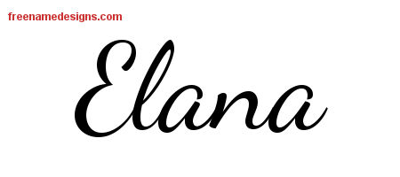 Elana Lively Script Name Tattoo Designs