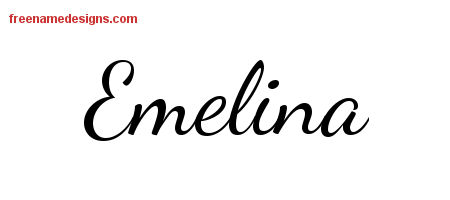 Emelina Lively Script Name Tattoo Designs