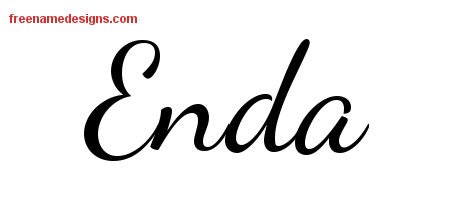 Enda Lively Script Name Tattoo Designs