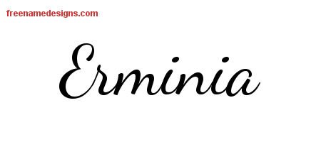 Erminia Lively Script Name Tattoo Designs