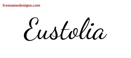 Eustolia Lively Script Name Tattoo Designs