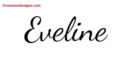 Eveline Lively Script Name Tattoo Designs