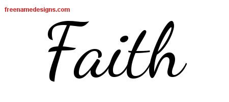 Faith Lively Script Name Tattoo Designs