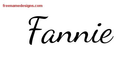 Fannie Lively Script Name Tattoo Designs
