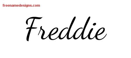 Freddie Lively Script Name Tattoo Designs
