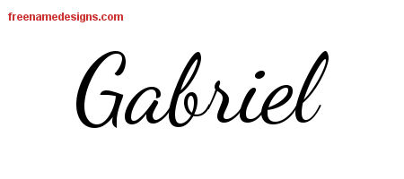 Gabriel Lively Script Name Tattoo Designs