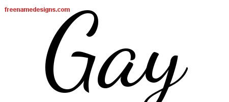 Gay Lively Script Name Tattoo Designs
