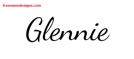 Glennie Lively Script Name Tattoo Designs