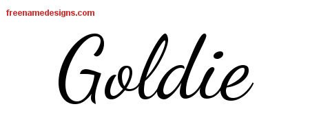 Goldie Lively Script Name Tattoo Designs