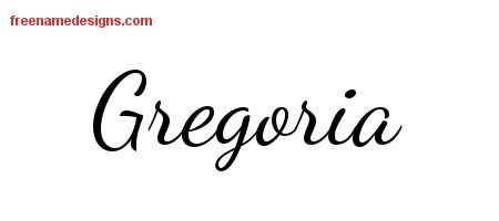 Gregoria Lively Script Name Tattoo Designs