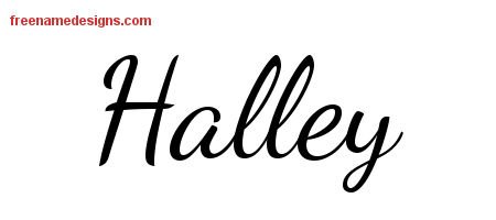 Halley Lively Script Name Tattoo Designs