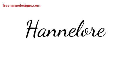Hannelore Lively Script Name Tattoo Designs