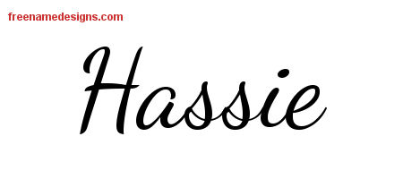 Hassie Lively Script Name Tattoo Designs