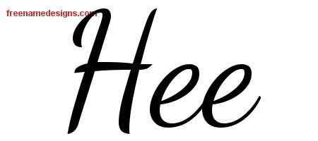 Hee Lively Script Name Tattoo Designs