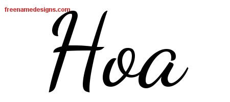 Hoa Lively Script Name Tattoo Designs
