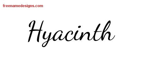 Hyacinth Lively Script Name Tattoo Designs