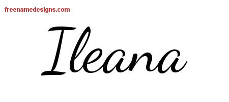 Ileana Lively Script Name Tattoo Designs