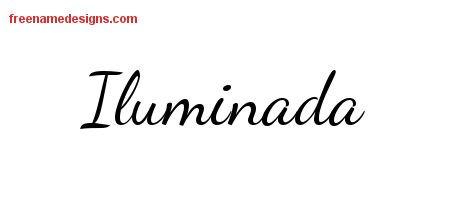 Iluminada Lively Script Name Tattoo Designs