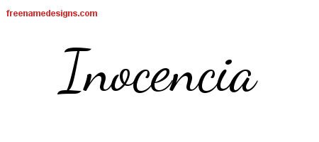 Inocencia Lively Script Name Tattoo Designs