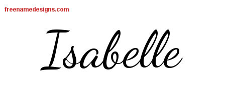 Isabelle Lively Script Name Tattoo Designs