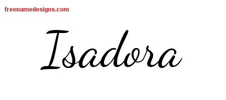 Isadora Lively Script Name Tattoo Designs