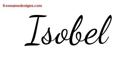 Isobel Lively Script Name Tattoo Designs