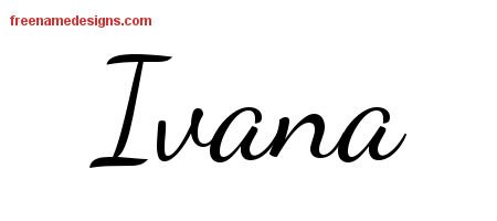 Ivana Lively Script Name Tattoo Designs