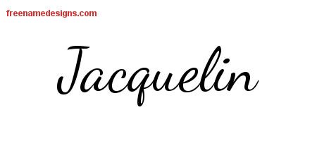Jacquelin Lively Script Name Tattoo Designs